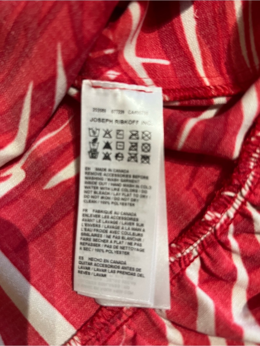 Joseph Ribkoff Red and White Palm-Print Midi Dress - Picture 9 of 11